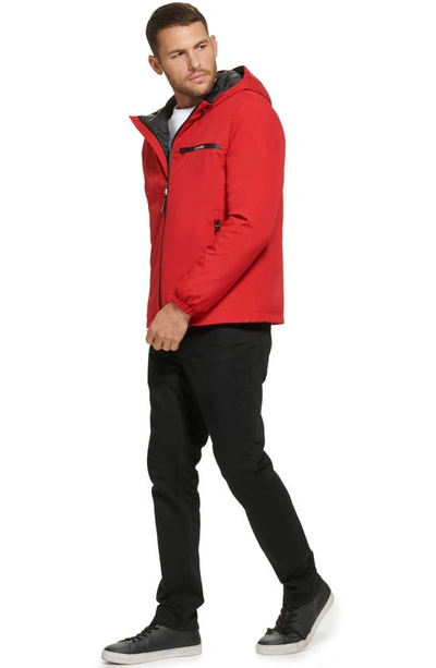Calvin Klein Water Resistant Hooded Jacket In True Red
