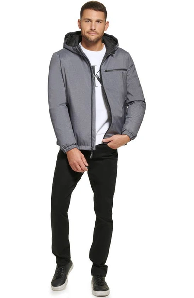Calvin Klein Water Resistant Hooded Jacket In Lt Grey Heather