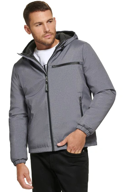 Calvin Klein Water Resistant Hooded Jacket In Lt Grey Heather