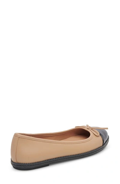 Shop Blondo Eve Waterproof Patent Ballet Flat In Sand Leather