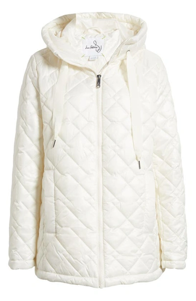 Shop Sam Edelman Hooded Water Repellent Quilted Puffer Jacket In Modern Ivory