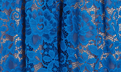 Shop Nsr Crochet Stretch Lace Midi Dress In Steel Blue