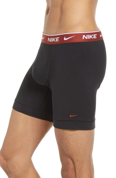 Shop Nike Dri-fit Essential 3-pack Stretch Cotton Boxer Briefs In Black Multi Stripe