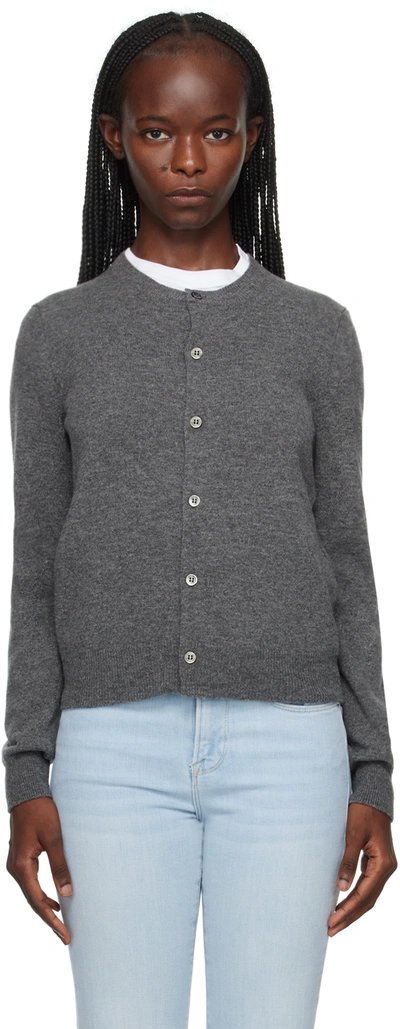 Shop Comme Des Garçons Play Gray Invader Edition Cardigan In Grey