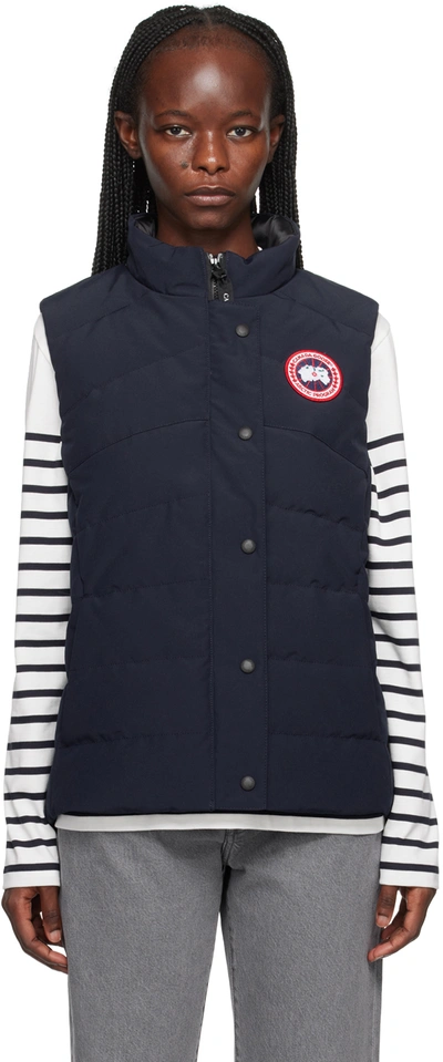 Shop Canada Goose Navy Freestyle Down Vest In 63 Atlantic Nvy
