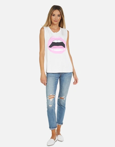 Lauren Moshi X Kel X Pink Open Lip In White