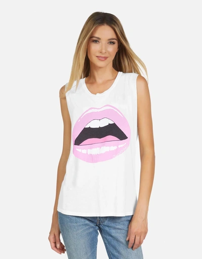 Shop Lauren Moshi X Kel X Pink Open Lip In White