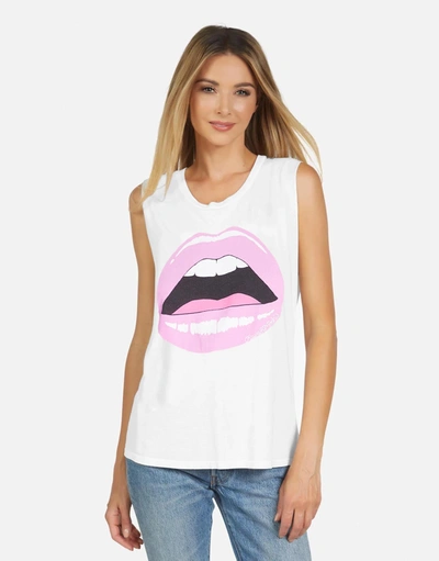 Lauren Moshi X Kel X Pink Open Lip In White