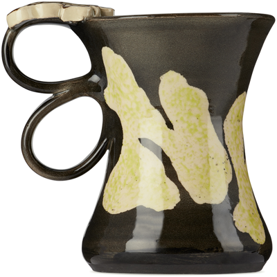 Shop Handle With Care By Christian Moses Black & Green New York Mug In Black W/ Green