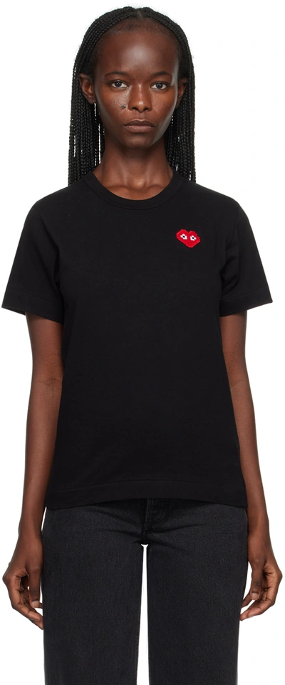 Shop Comme Des Garçons Play Black Invader Edition Heart T-shirt