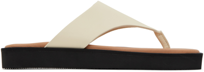 Shop By Malene Birger Off-white Marisol Flat Sandals In 12b Vanilla Cream