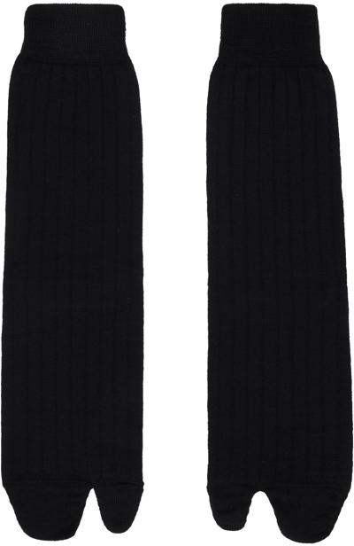 Shop Maison Margiela Black Tabi Socks In 900 Black