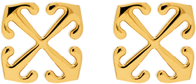 Shop Off-white Gold Mini Arrow Earrings