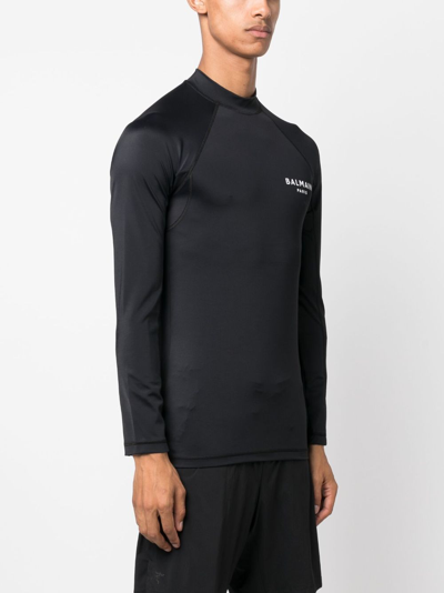 Balmain Logo-print Slim T-shirt In Schwarz