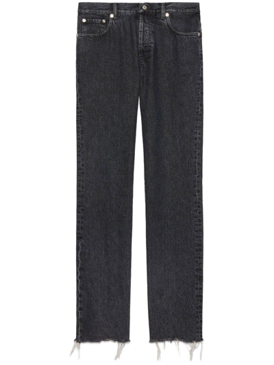 Shop Gucci Mid-rise Straight-leg Jeans In Schwarz