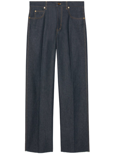 Shop Gucci Mid-rise Straight-leg Jeans In Blau