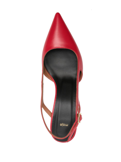 Shop Maje Leather Slingback Pumps In Red