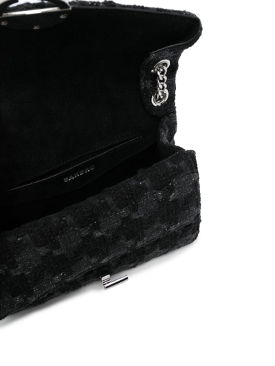 Shop Sandro Yza Tweed Shoulder Bag In Black