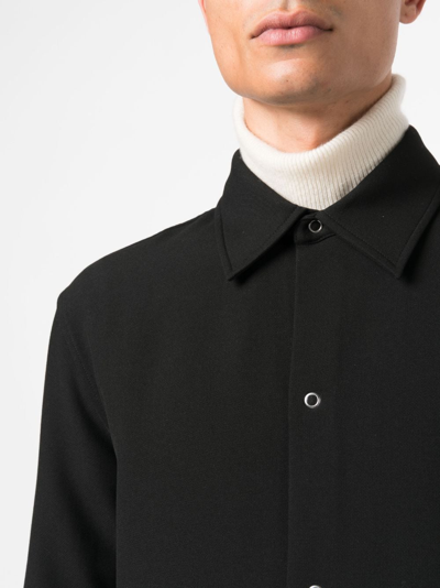 Shop Sandro Classic-collar Button-up Shirt In Black