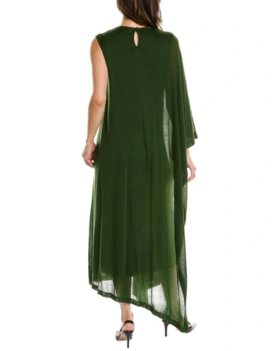 Shop Ferragamo One-shoulder Cashmere & Silk-blend Midi Dress In Green