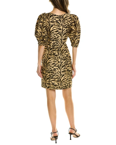 Shop Ba&sh Ba & Sh Puff-sleeve Mini Linen-blend Dress In Beige