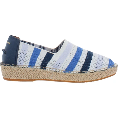 Shop Cole Haan Cloudfeel Womens Stripe Knit Loafers In Blue