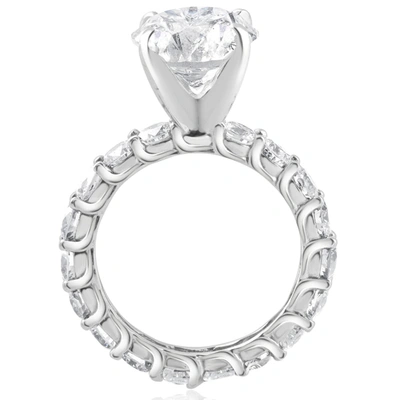 Pompeii3 Certified 7.02 Ct Diamond Eternity Engagement Ring G/vs1 14k White Gold In Silver