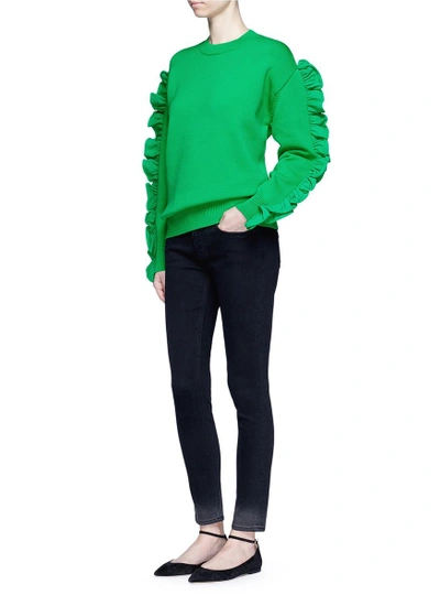 Shop Victoria Victoria Beckham Ruffle Sleeve Sweater