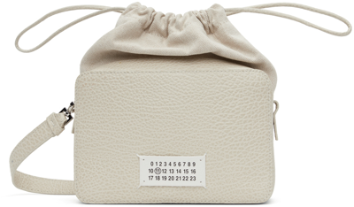 Shop Maison Margiela Beige Logo Crossbody Bag In H9677 Greige