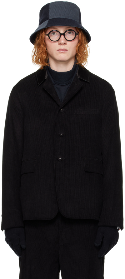 Shop Thom Browne Black Three-button Blazer In 001 Black