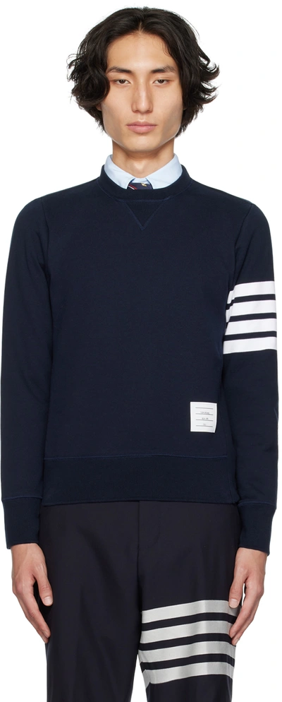 Shop Thom Browne Navy 4-bar Sweatshirt In 461 Navy