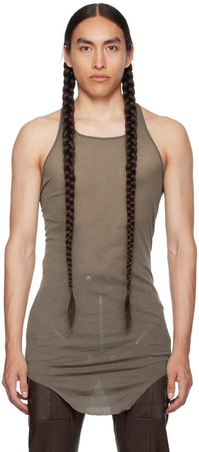 Shop Rick Owens Gray Basic Tank Top In 34 Dust
