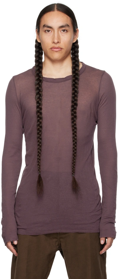Shop Rick Owens Purple Crewneck Long Sleeve T-shirt In 33 Amethyst