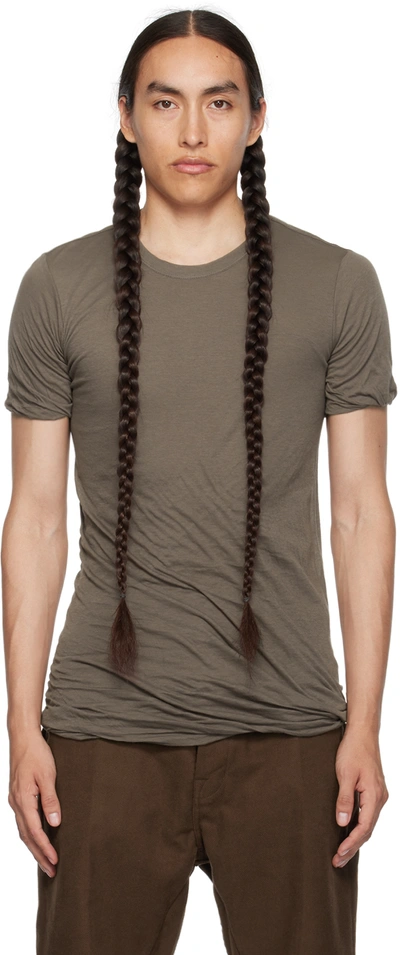 Shop Rick Owens Gray Double T-shirt In 34 Dust