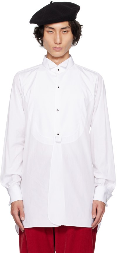 Shop Maison Margiela White Button Shirt In 100 White