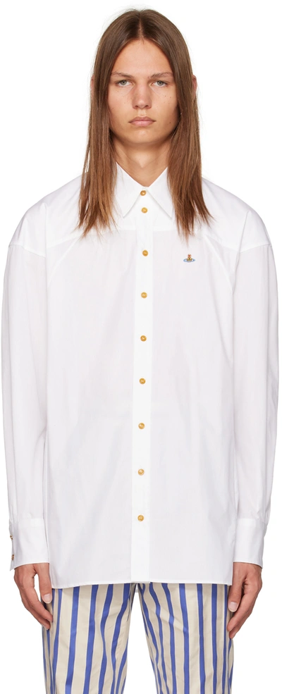 Shop Vivienne Westwood White Football Shirt In 223-w009q-a401pi