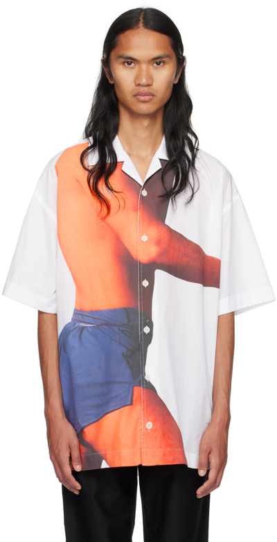 Shop Jw Anderson White Printed Shirt In 028 White/multi