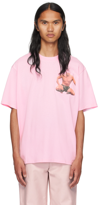 Shop Jw Anderson Pink Chest Pocket T-shirt In 300 Pink