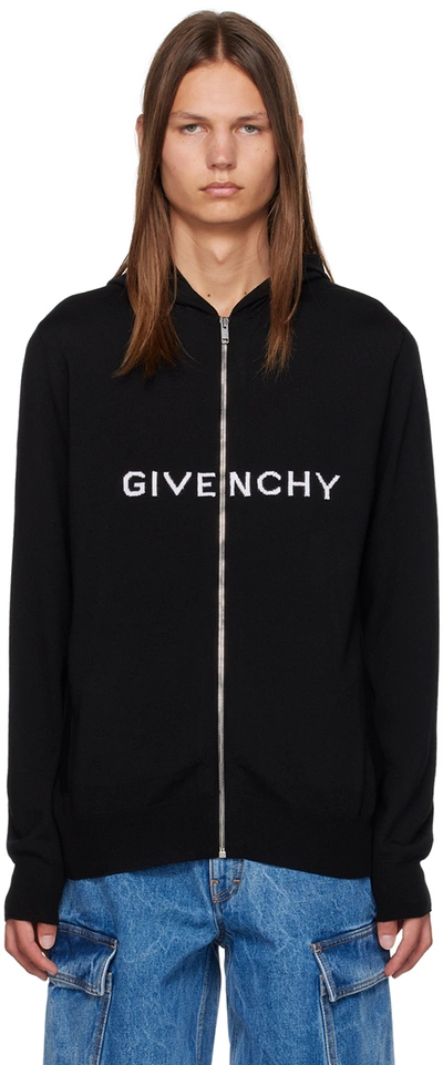 Shop Givenchy Black Archetype Hoodie In 001-black