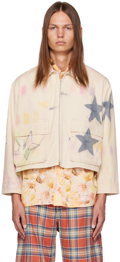 Shop Collina Strada Off-white Star Burst Jacket