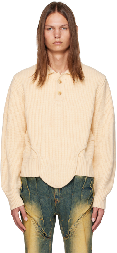Shop Juntae Kim Beige Corset Sweater