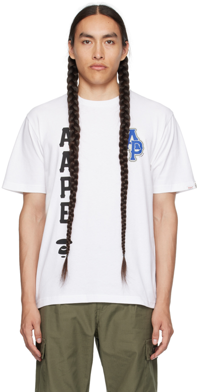 Shop Aape By A Bathing Ape White Bonded T-shirt In Whx