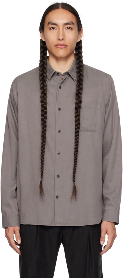 Shop Vince Gray Vacation Shirt In Lt Pewter-912lpt