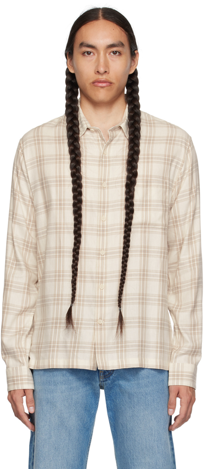 Shop Vince Beige Castello Shirt In H Dove/earthenware-1