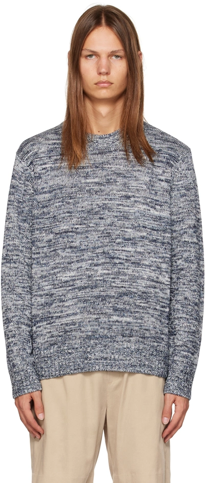 Shop Vince Blue Marled Sweater In Coastal Combo-406csc