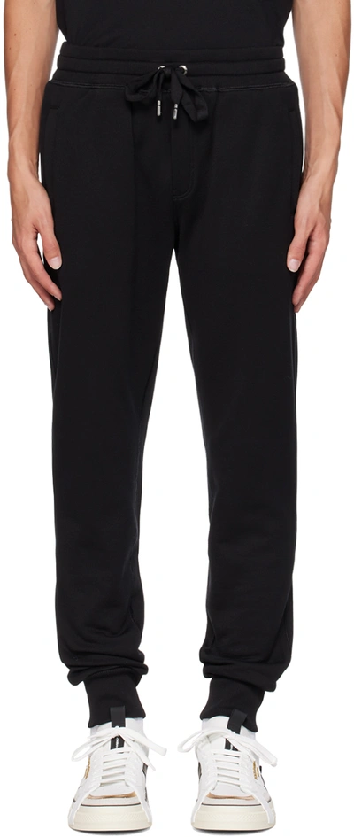 Shop Dolce & Gabbana Black Three-pocket Sweatpants In N0000 Nero