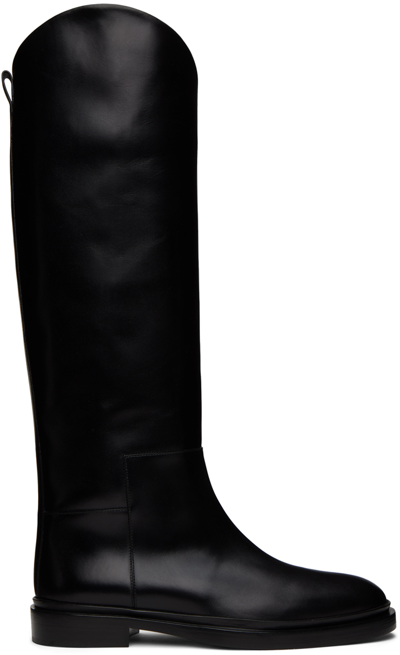 Jil Sander Calf Length Boots In 001 Black