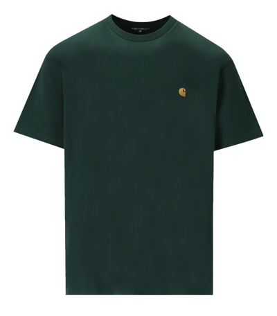 Shop Carhartt S/s Chase Dark Green T-shirt