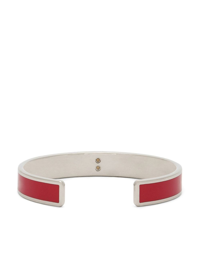 Shop Dolce & Gabbana Logo-plaque Cuff Bracelet In Silver