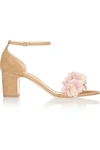 RUPERT SANDERSON PVC-TRIMMED SUEDE SANDALS